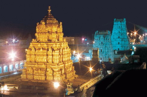 Lord Venkateswara Temple at night
